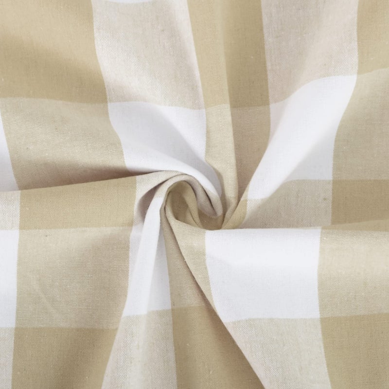 NATUS WEAVER 3 Pc Cotton Classic Country Farmhouse Kitchen Window Curtain -Beige & White Buffalo Check Tier & Valance Set, 54" x 18" / 27" x 36" - Image 5